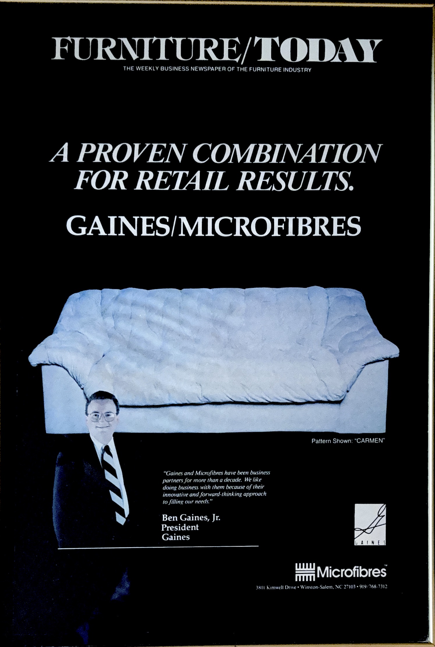 Magazine cover featuring Gaines